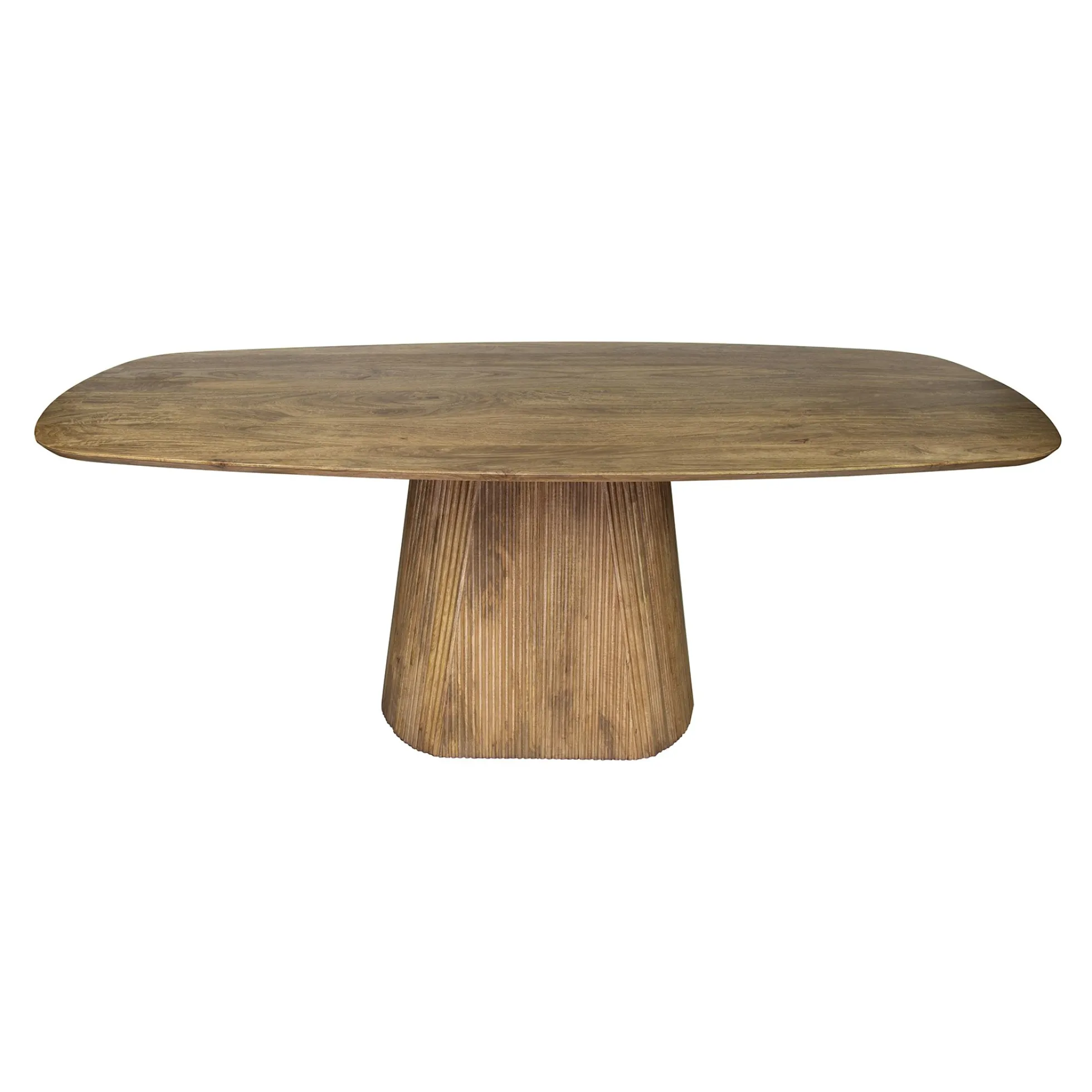 Table à manger rectangulaire avec pied central rainuré en bois de manguier 215 cm CREEK