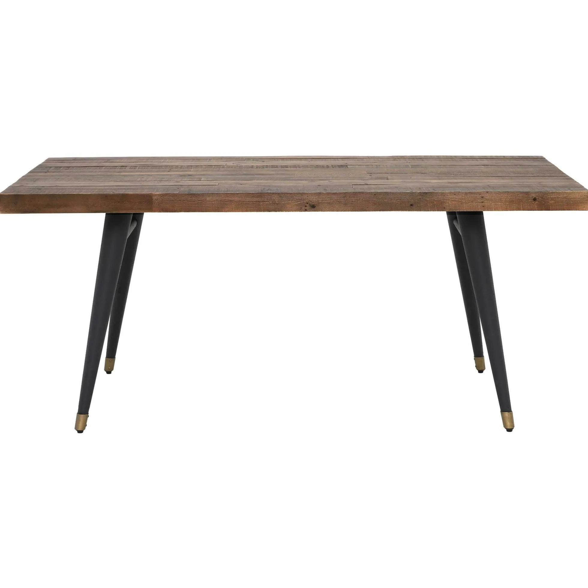Table à manger rectangulaire bois recyclé piètement effet laiton vieilli 180 cm ADÉLAÏDE