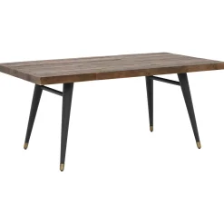 Table à manger rectangulaire bois recyclé piètement effet laiton vieilli 180 cm ADÉLAÏDE