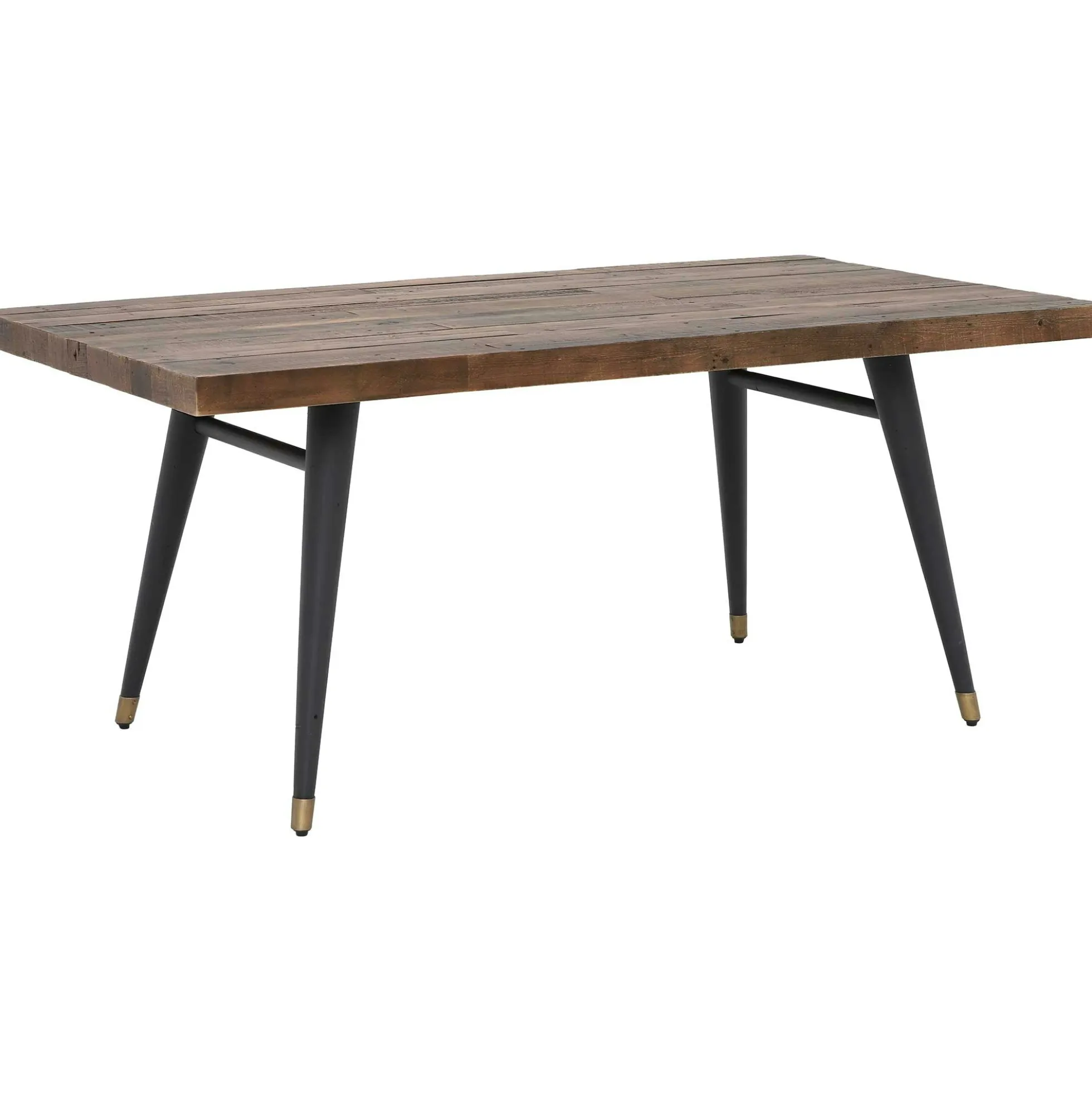 Table à manger rectangulaire bois recyclé piètement effet laiton vieilli 180 cm ADÉLAÏDE