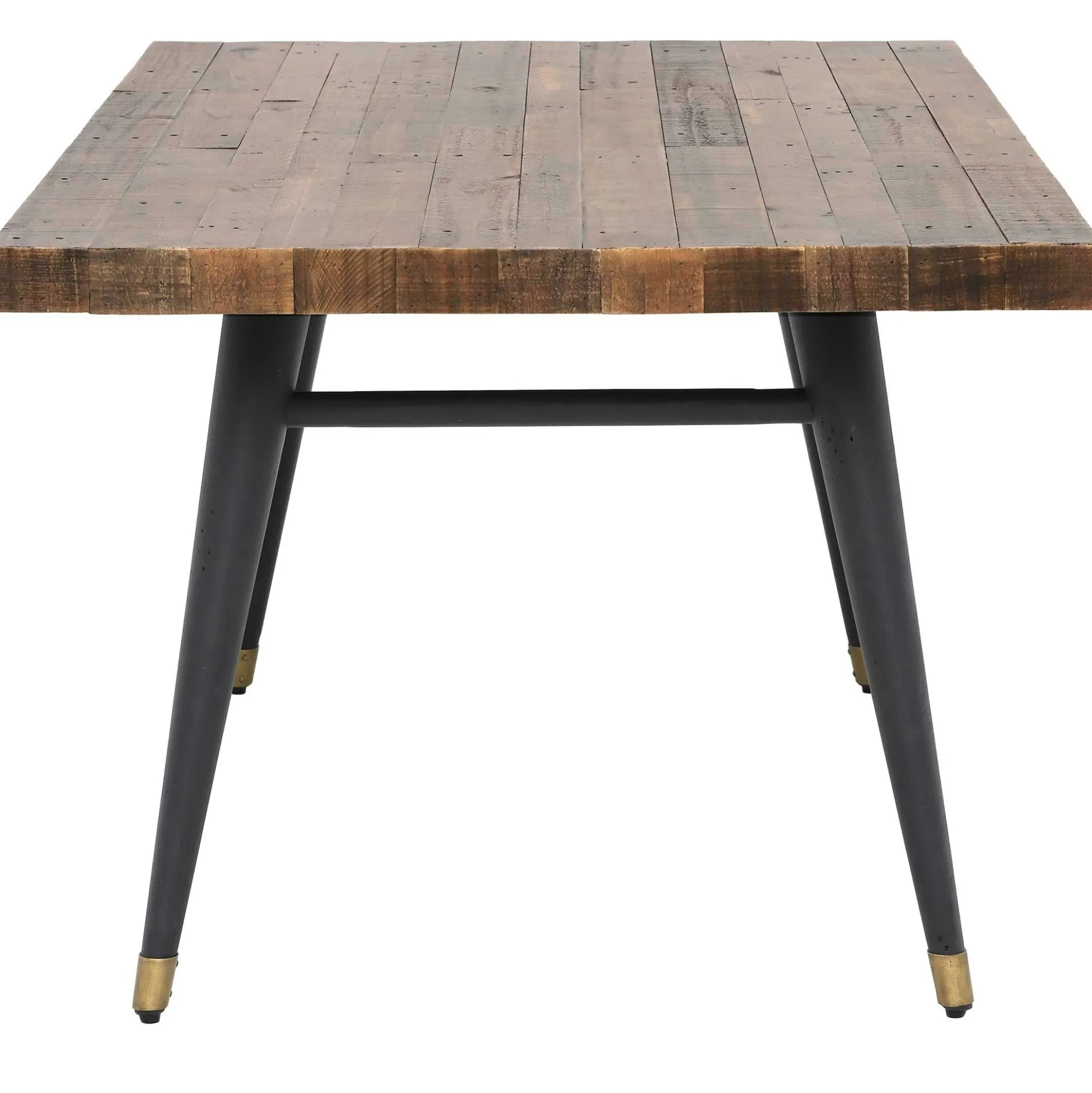 Table à manger rectangulaire bois recyclé piètement effet laiton vieilli 180 cm ADÉLAÏDE