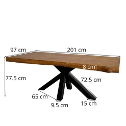 Table à manger rectangulaire bois de teck 200 cm TIMOR