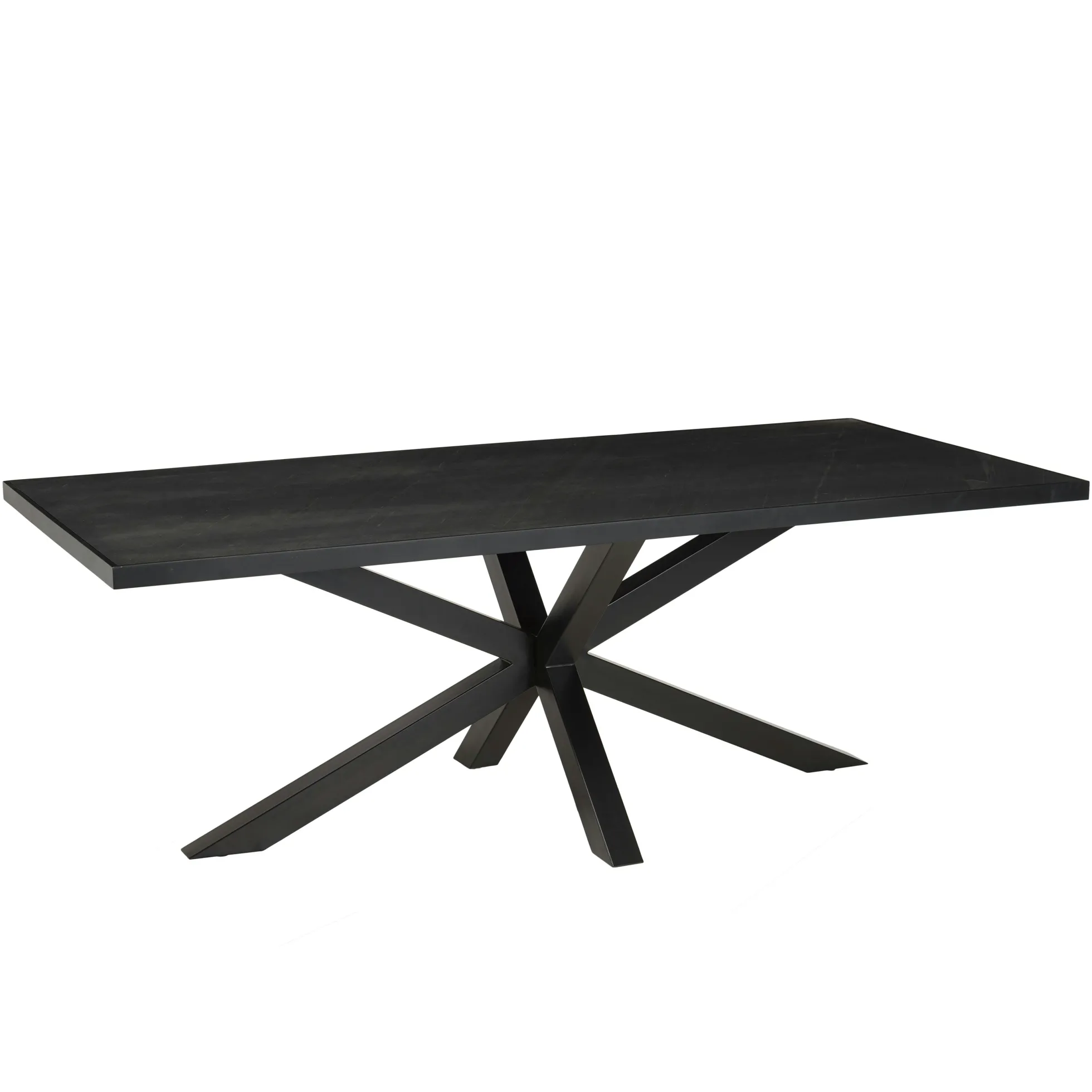 Table à manger rectangulaire bois anthracite effet pierre 220 cm BIHAR