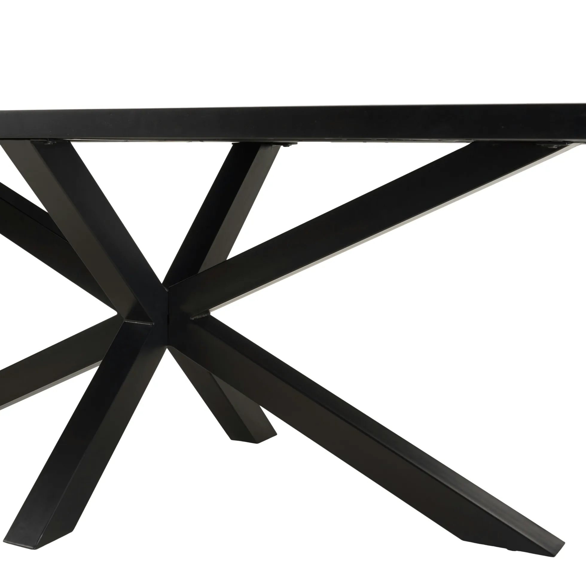 Table à manger rectangulaire bois anthracite effet pierre 220 cm BIHAR