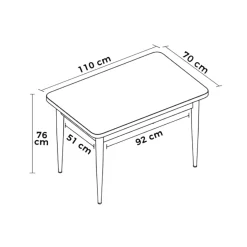 Table à manger rectangulaire effet bois brun 110 cm AROLA