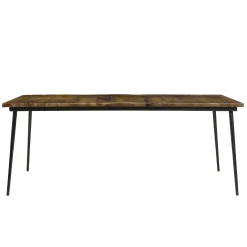 Table à manger rectangulaire lames bois recyclé 200 cm KORKAI
