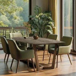 Table à manger rectangulaire 200x100cm bois de mindi ARCUS