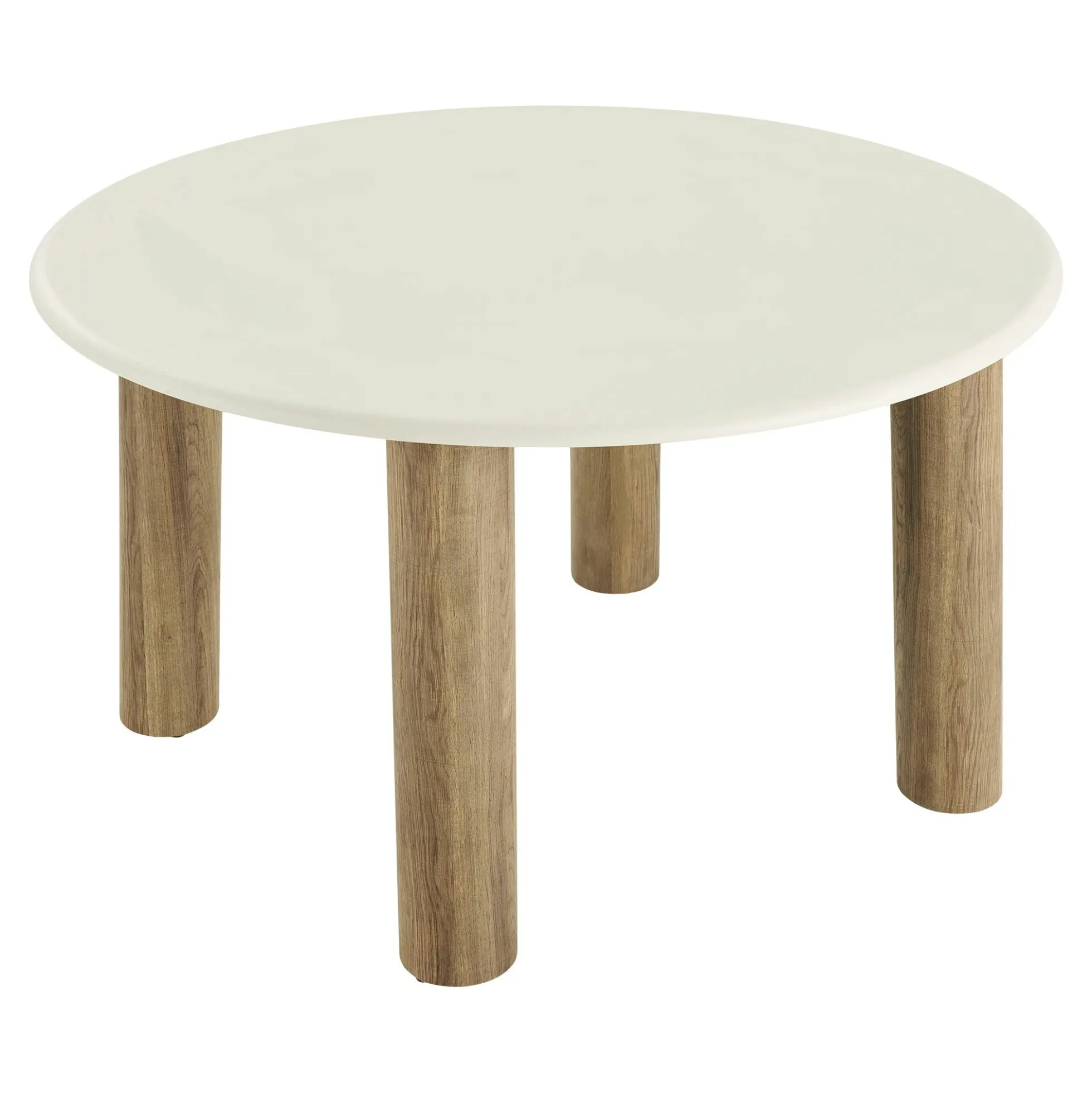 Table à manger ronde aspect ciment clair ø120 cm KNOX