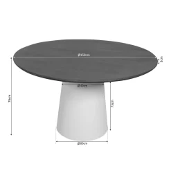 Table à manger ronde bois brun pied central Ø150 cm CORTINA