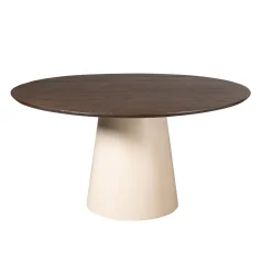 Table à manger ronde bois brun pied central Ø150 cm CORTINA