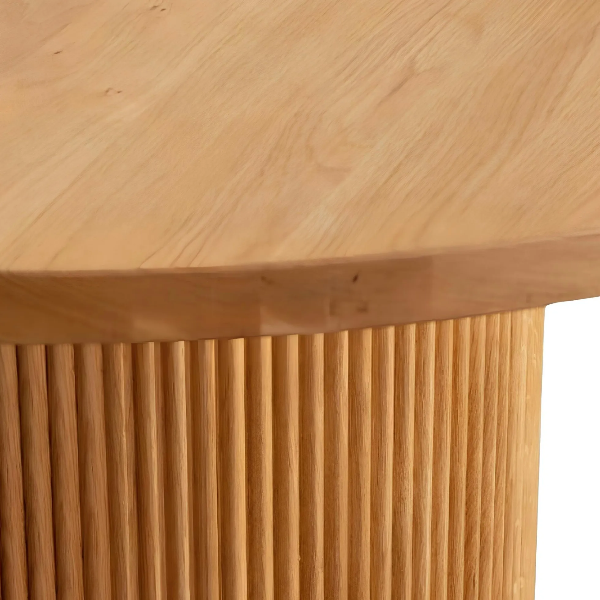 Table à manger ronde chêne clair pied rainuré Ø150 cm IENA