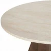 Table à manger ronde décor travertin et noyer Ø120 cm MARFA