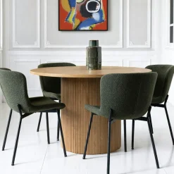 Table à manger ronde effet bois blond ø120 cm MATERA