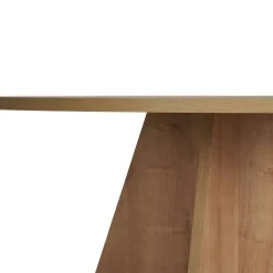 Table à manger ronde effet bois clair Ø120 cm MARFA
