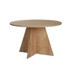 Table à manger ronde effet bois clair Ø120 cm MARFA