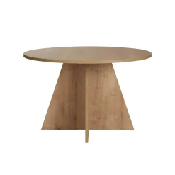 Table à manger ronde effet bois clair Ø120 cm MARFA