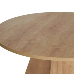 Table à manger ronde effet bois clair Ø120 cm MARFA
