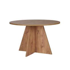 Table à manger ronde effet bois de pin Ø120 cm MARFA