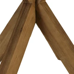 Table à manger ronde effet béton marron pied en bois d'acacia D100cm CALVI