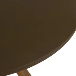 Table à manger ronde effet béton marron pied en bois d'acacia D100cm CALVI