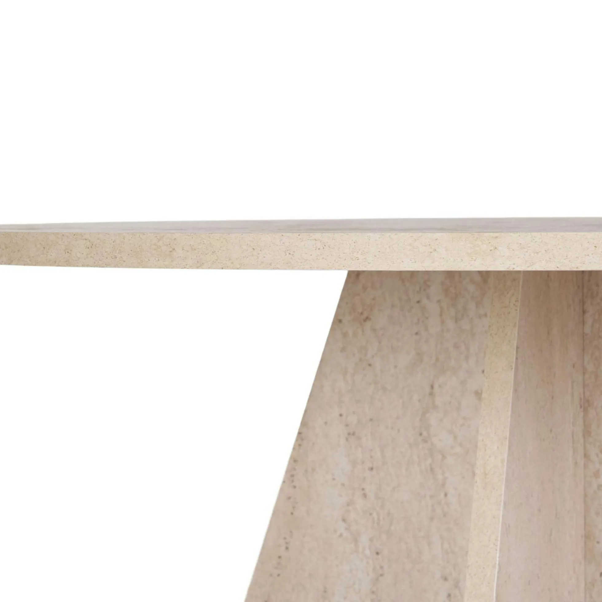 Table à manger ronde effet travertin Ø120 cm MARFA