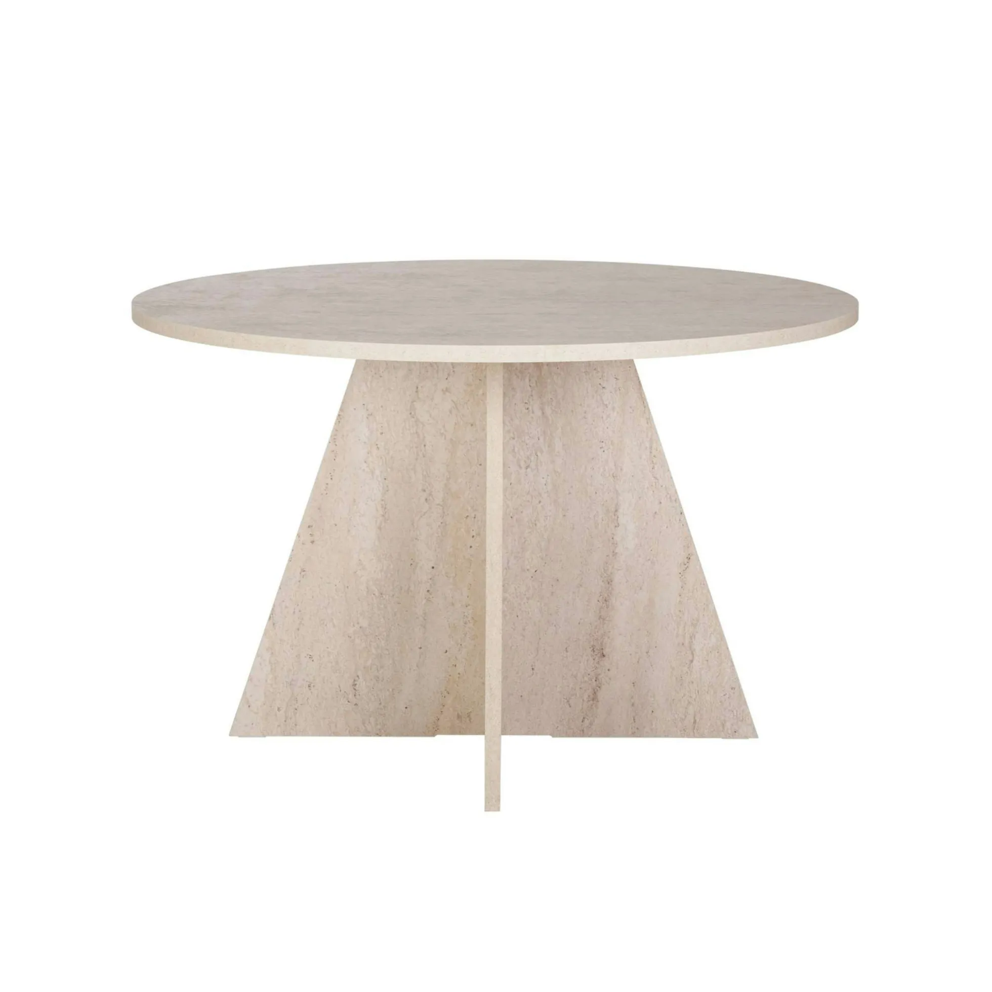 Table à manger ronde effet travertin Ø120 cm MARFA