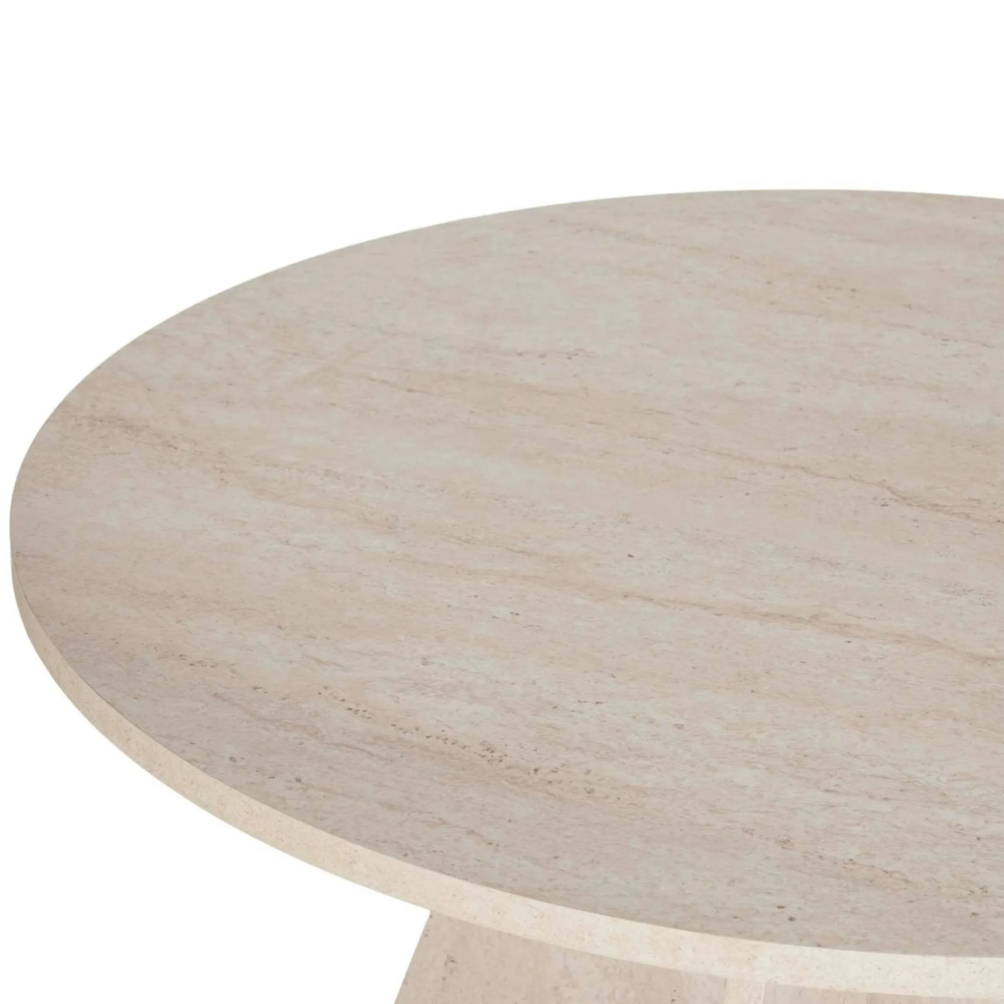 Table à manger ronde effet travertin Ø120 cm MARFA