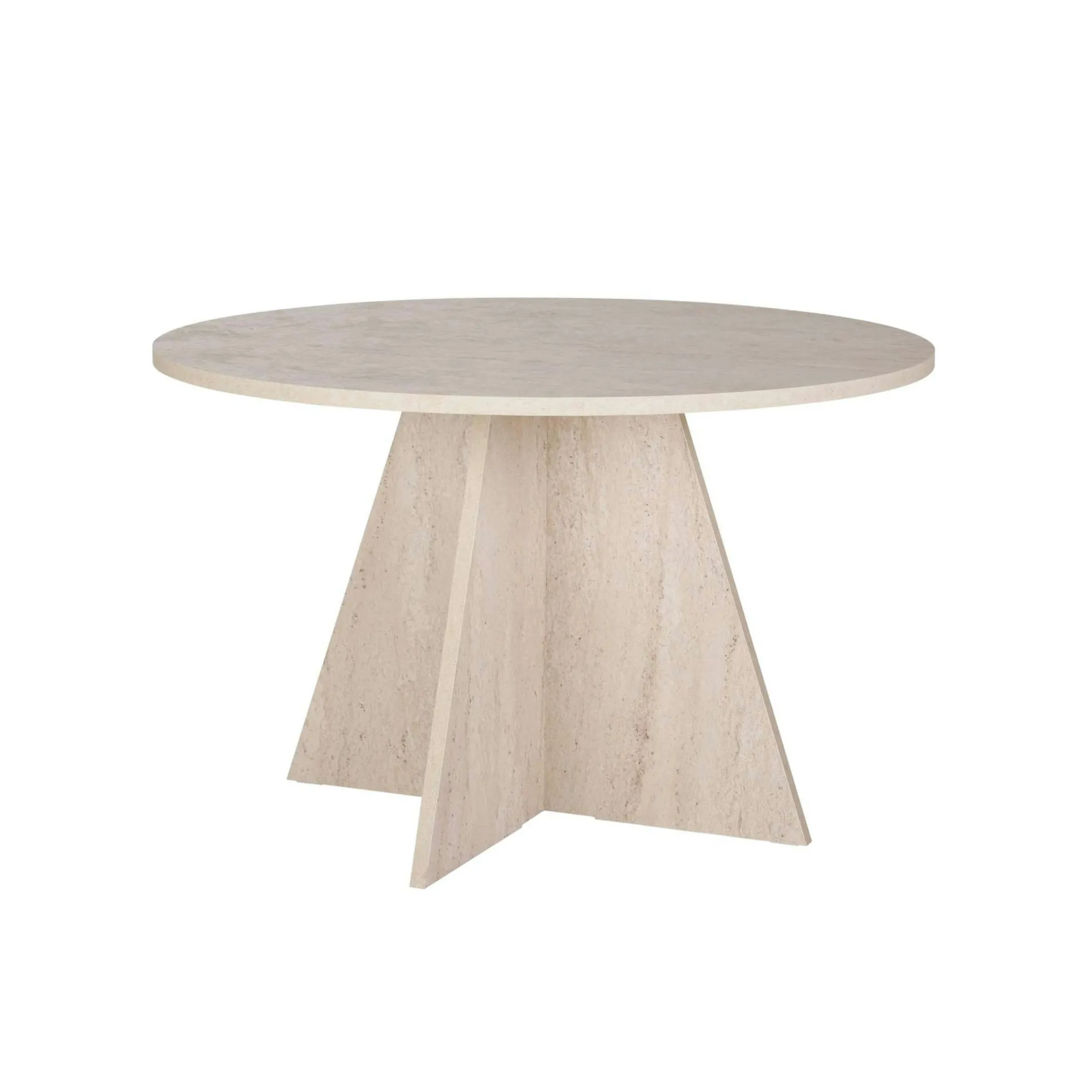 Table à manger ronde effet travertin Ø120 cm MARFA