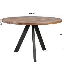 Table à manger ronde en bois D 120 cm HALIFAX