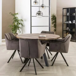 Table à manger ronde en bois D 120 cm HALIFAX