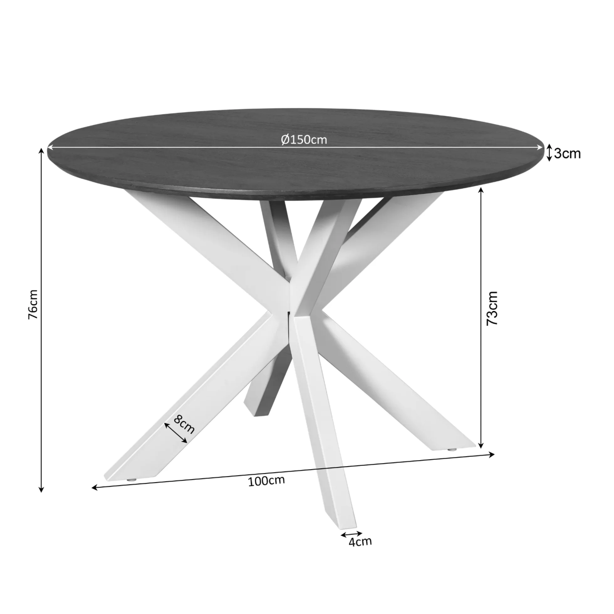 Table à manger ronde en bois de manguier Ø150 cm CORTINA