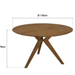 Table à manger ronde en bois de teck recyclé D130cm SWING