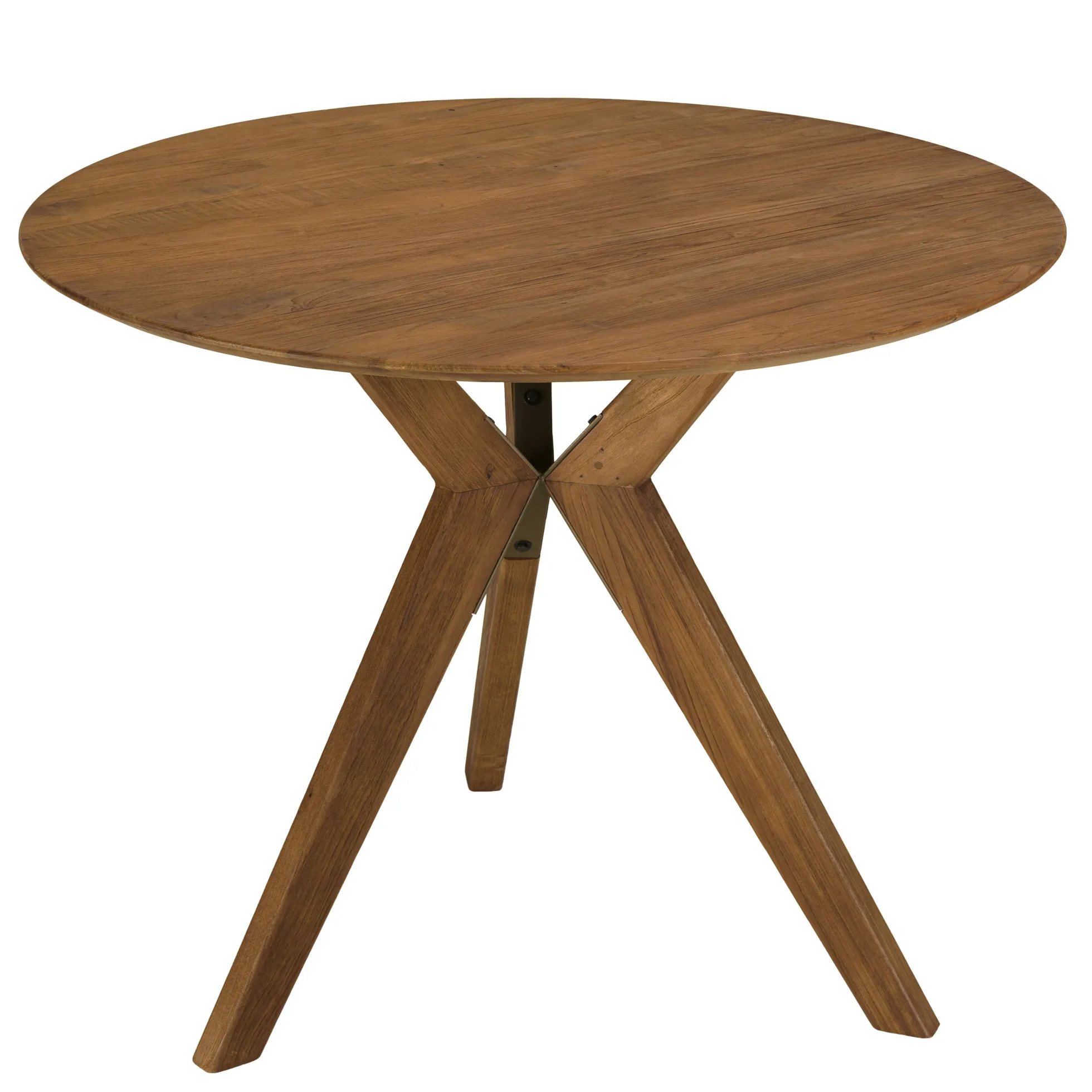 Table à manger ronde en bois de teck recyclé D100cm SWING