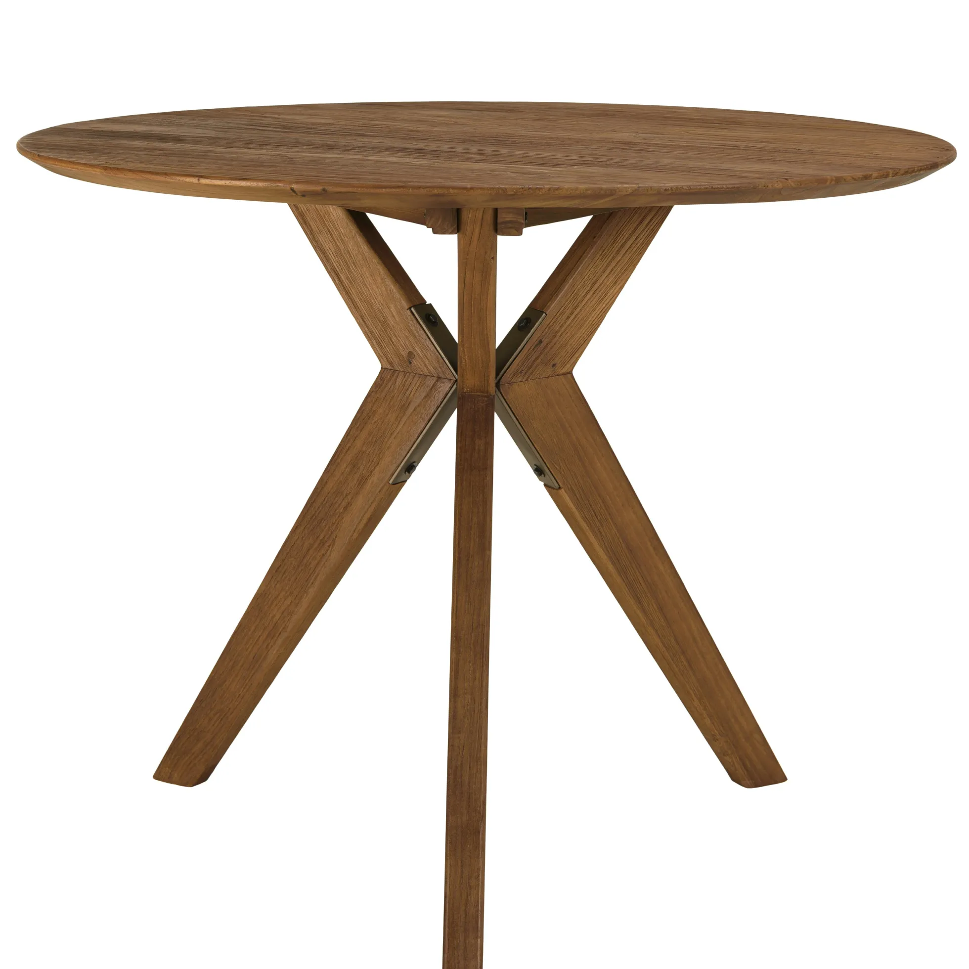 Table à manger ronde en bois de teck recyclé D100cm SWING