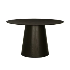 Table à manger ronde en chêne brun Ø130 cm LOREN