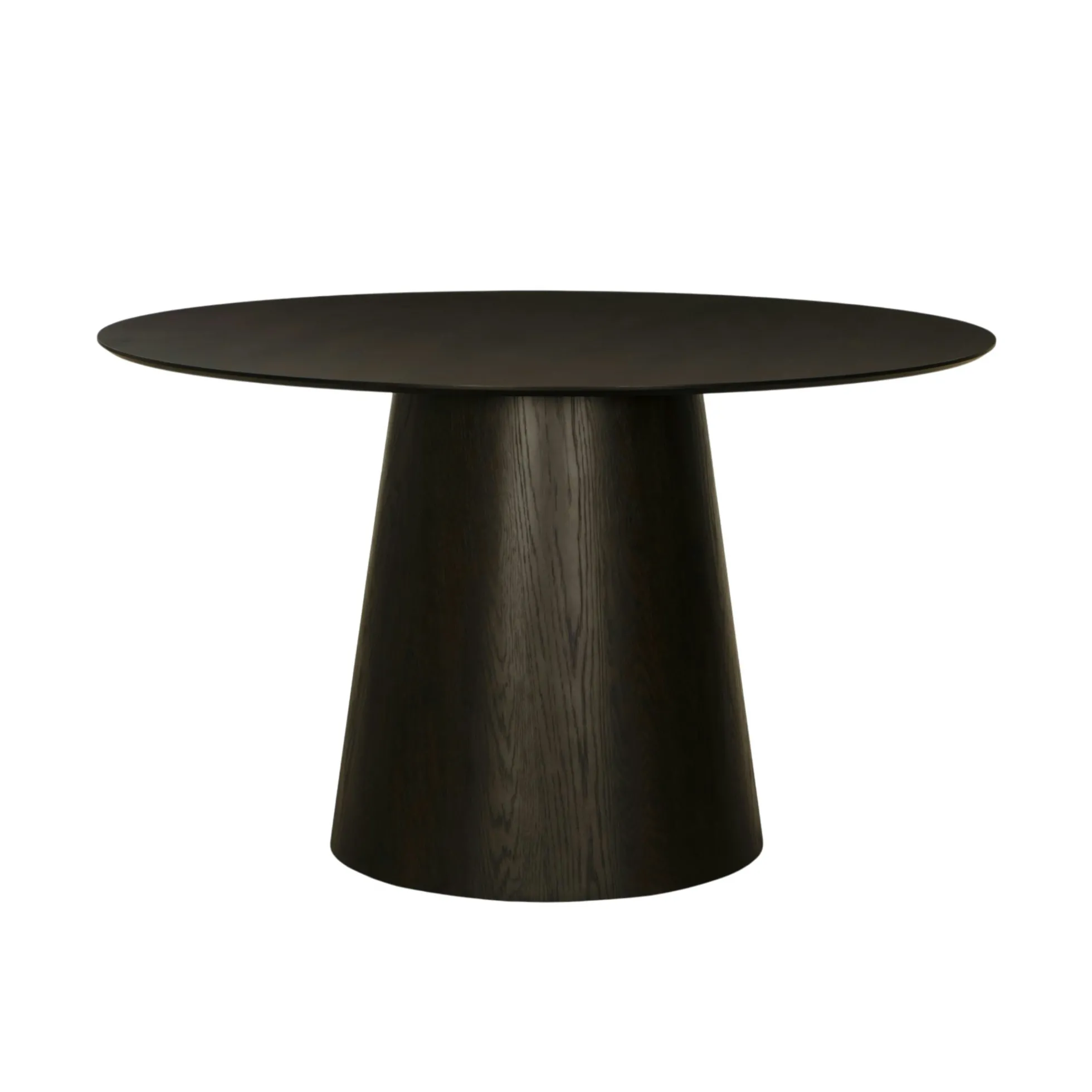 Table à manger ronde en chêne brun Ø130 cm LOREN