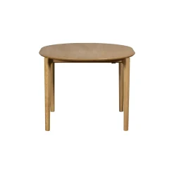 Table à manger ronde en chêne clair avec rallonge intégrée 130-170 cm DERBY