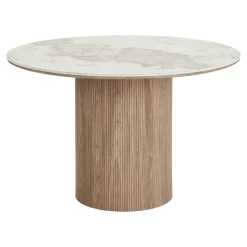 Table à manger ronde en céramique effet marbre Ø120 cm PRATO