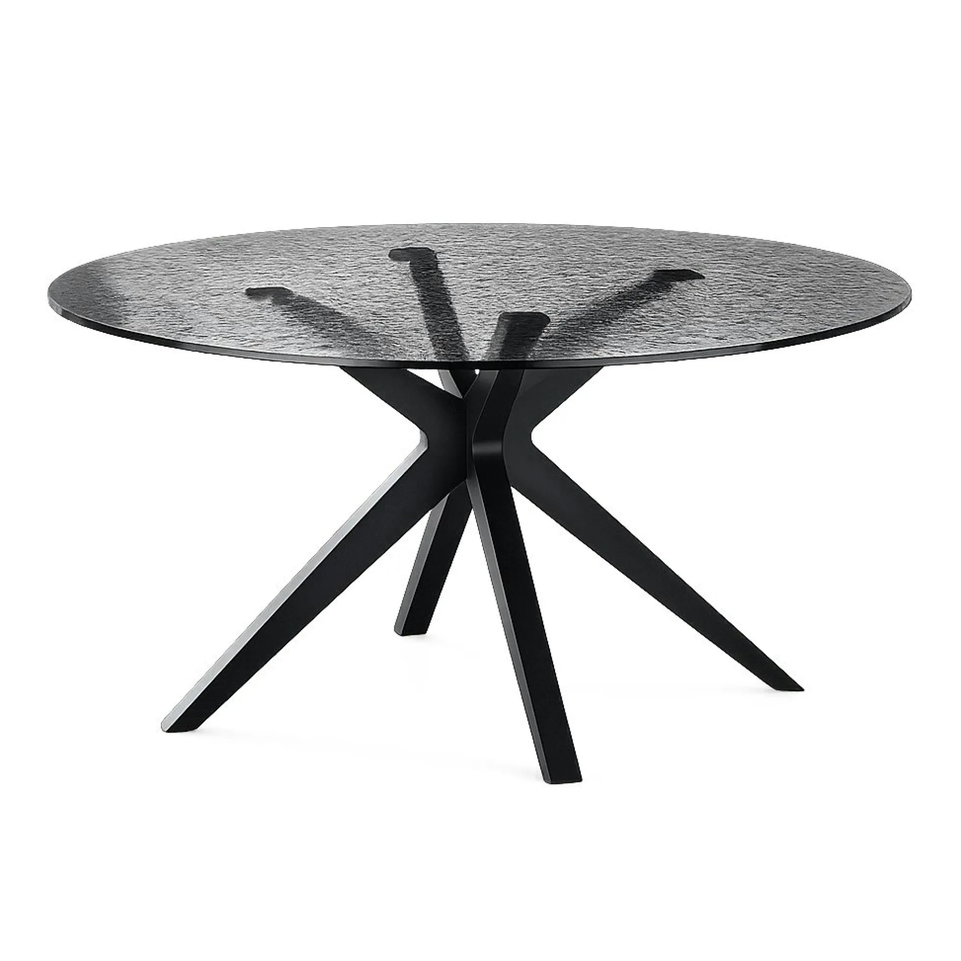 Table à manger ronde en verre ondulé Ø140 cm ALBA