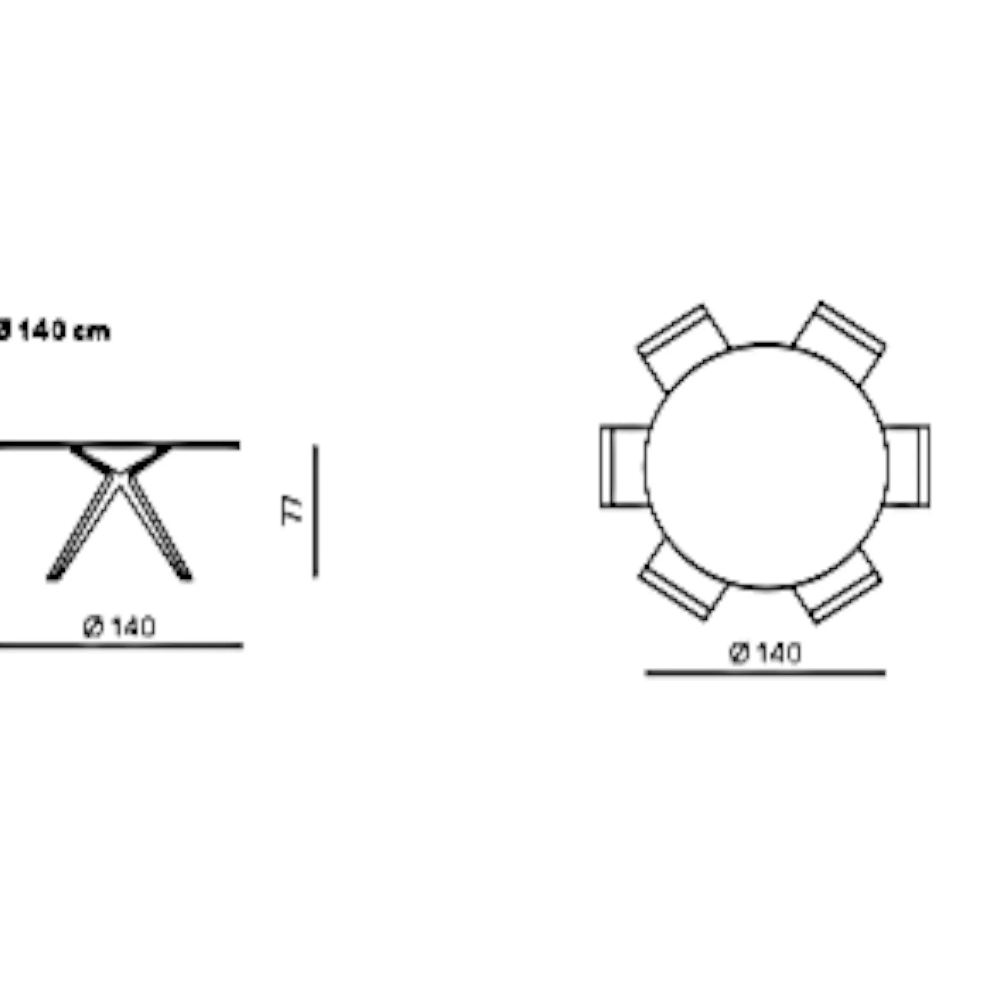 Table à manger ronde en verre ondulé Ø140 cm ALBA