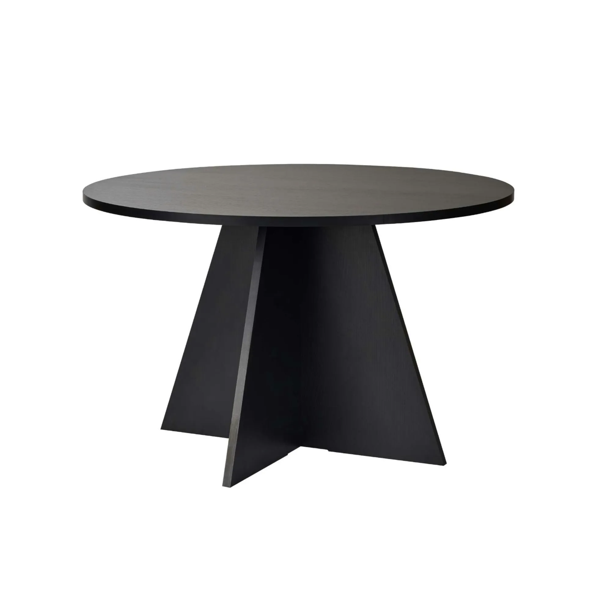Table à manger ronde noire effet bois Ø120 cm MARFA