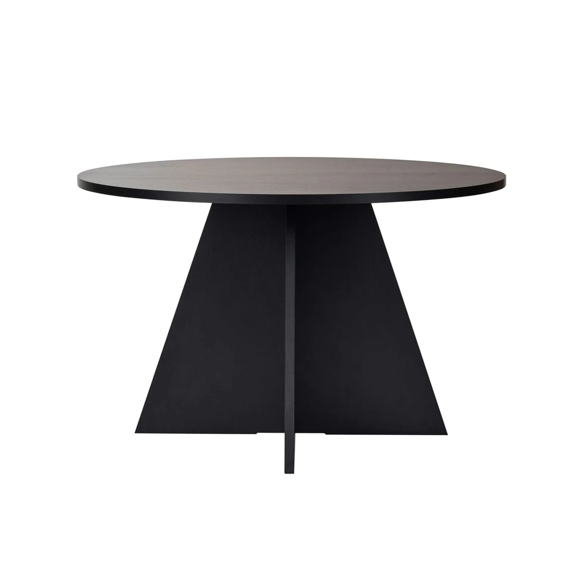 Table à manger ronde noire effet bois Ø120 cm MARFA