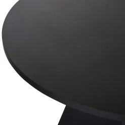Table à manger ronde noire effet bois Ø120 cm MARFA
