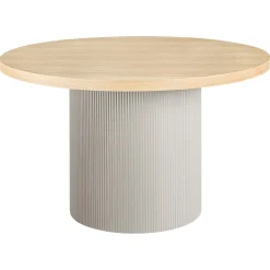 Table à manger ronde placage frêne pieds colonne ø120 cm LISBONNE