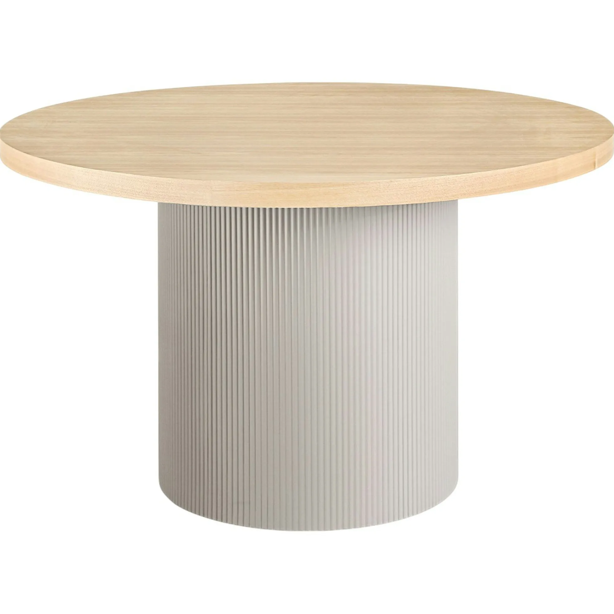 Table à manger ronde placage frêne pieds colonne ø120 cm LISBONNE