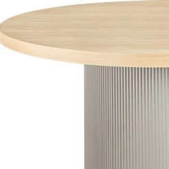 Table à manger ronde placage frêne pieds colonne ø120 cm LISBONNE