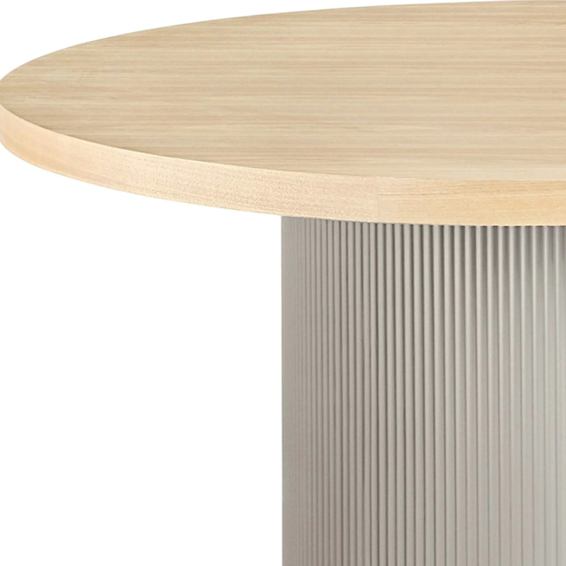 Table à manger ronde placage frêne pieds colonne ø120 cm LISBONNE