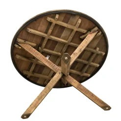 Table à manger ronde teck recyclé D130 SWING