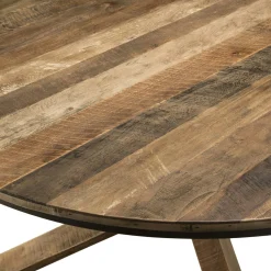 Table à manger ronde teck recyclé D130 SWING