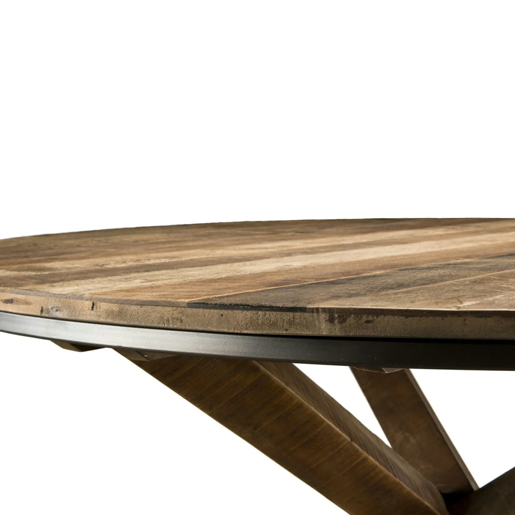 Table à manger ronde teck recyclé D130 SWING